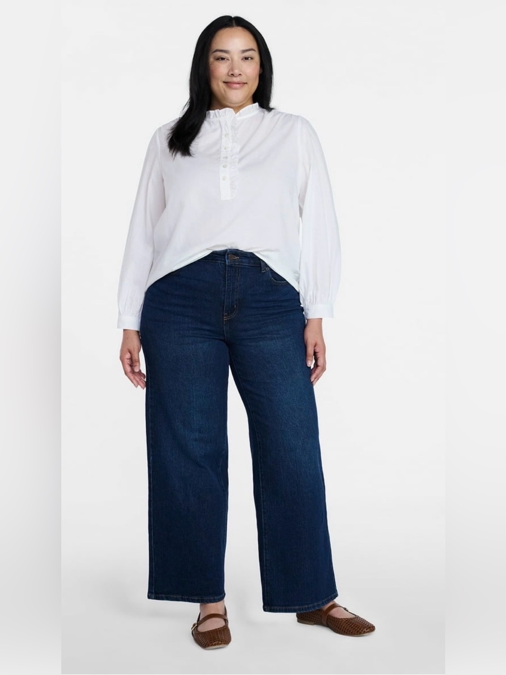 A99 Time and Tru Wide-Leg Jeans 31” inseam in Dark Blue Wash NWT Size 18 - Picture 3 of 7